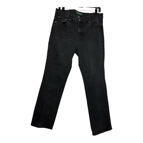 Women’s size 12 Ralph Lauren  Black Jeans strait left high rise - Picture 1 of 8